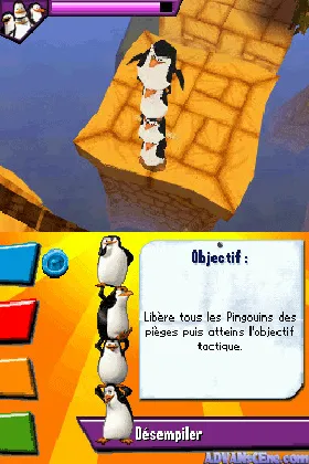 Penguins of Madagascar, The - Dr. Blowhole Returns Again! (Europe) (De,Nl) (NDSi Enhanced) screen shot game playing